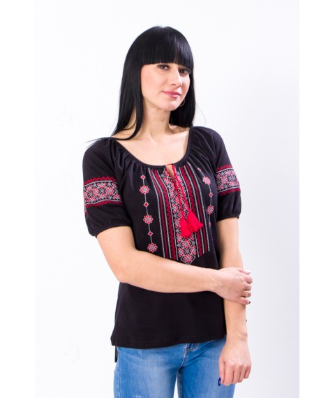 Women's short-sleeved embroidered shirt Nosy Svoe 52 Black (8604-015-22-v5)