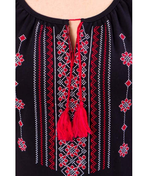 Women's short-sleeved embroidered shirt Nosy Svoe 44 Black (8604-015-22-v16)