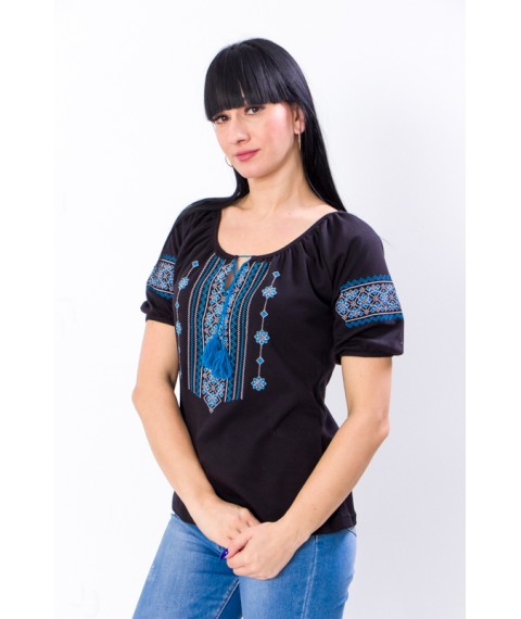 Women's short-sleeved embroidered shirt Nosy Svoe 48 Black (8604-015-22-v10)