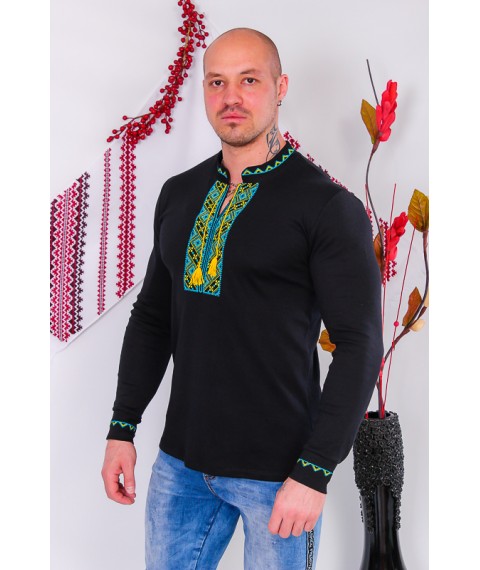 Men's long-sleeved embroidered shirt Nosy Svoe 52 Black (8605-015-22-v1)