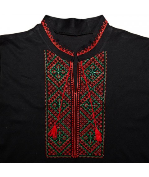 Men's long-sleeved embroidered shirt Nosy Svoe 46 Black (8605-015-22-v8)