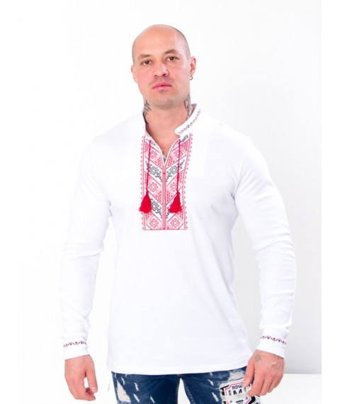 Men's long-sleeved embroidered shirt Nosy Svoe 46 White (8605-038-22-v17)