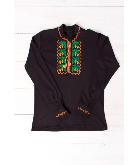 Men's long-sleeved embroidered shirt Nosy Svoe 50 Black (8605-015-22-v4)