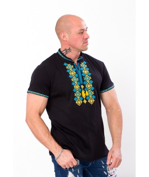 Men's short-sleeved embroidered shirt Nosy Svoe 50 Black (8606-015-22-v5)
