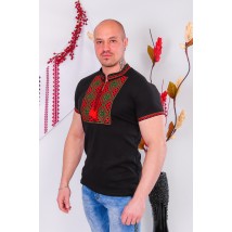 Men's short-sleeved embroidered shirt Nosy Svoe 48 Black (8606-015-22-v7)