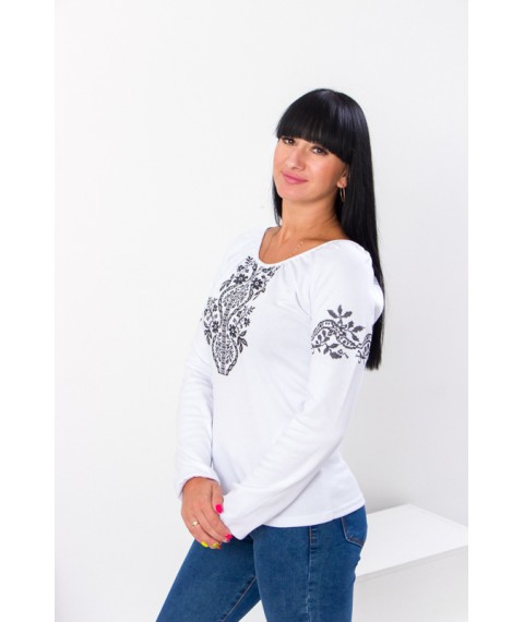 Women's long-sleeved embroidered shirt Nosy Svoe 46 White (8607-038-22-1-v1)