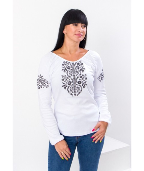 Women's long-sleeved embroidered shirt Nosy Svoe 46 White (8607-038-22-1-v1)