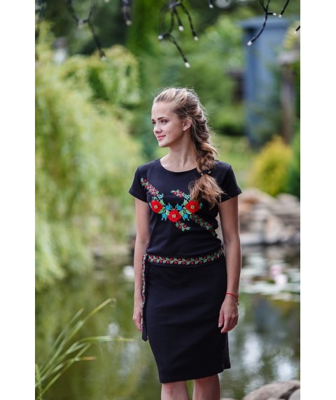 Women's embroidered dress (long) Nosy Svoe 46 Black (8618-015-22-v3)