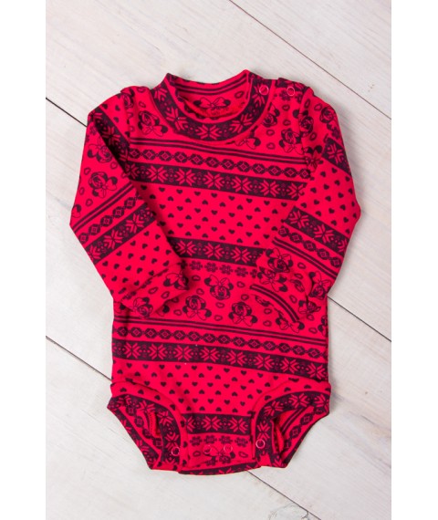 Nursery bodysuit for a girl Wear Your Own 20 Red (9511-063-5-v12)