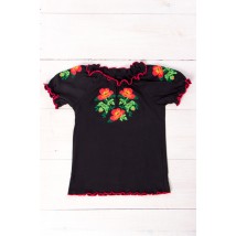 Embroidered shirt for girls (teens) with short sleeves Nosy Svoe 42 Black (9784-015-22-v1)