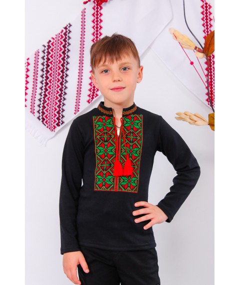 Boy's long-sleeved embroidered shirt Nosy Svoye 30 Black (9943-015-22V-v6)
