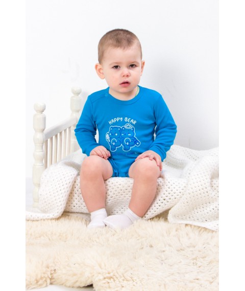 Nursery bodysuit for a boy (with long sleeves) Nosy Svoe 80 Turquoise (5010-008-33-4-v8)