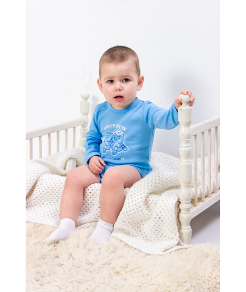 Baby bodysuit for a boy (with long sleeves) Wear Your Own 74 Blue (5010-008-33-4-v7)