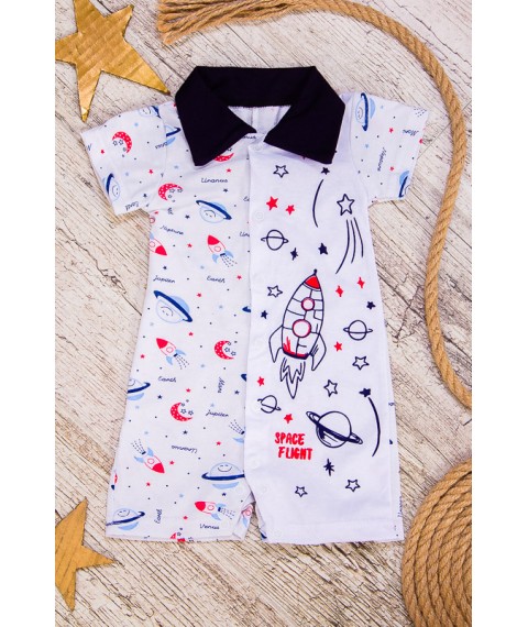 Nursery overalls for a boy Nosy Svoe 62 White (5019-002-33-v2)