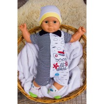 Nursery overalls for a boy Nosy Svoe 56 White (5019-002-33-v3)