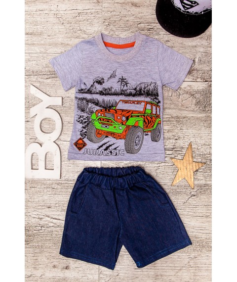 Set for a boy (T-shirt + shorts) Wear Your Own 104 Gray (6105-075-33-v4)