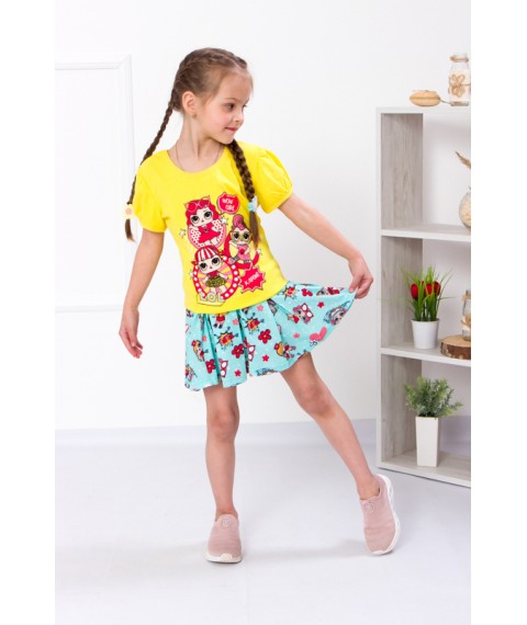 Set for a girl (skirt + T-shirt) Wear Your Own 134 Yellow (6106-002-33-v7)