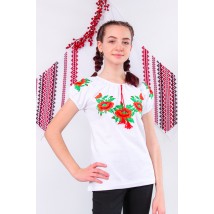Embroidered shirt for girls with short sleeves Nosy Svoe 110 White (6111-038-22-v9)