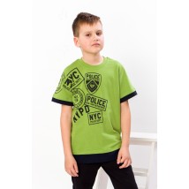 T-shirt for a boy high-low Wear Your Own 122 Green (612101-v8)