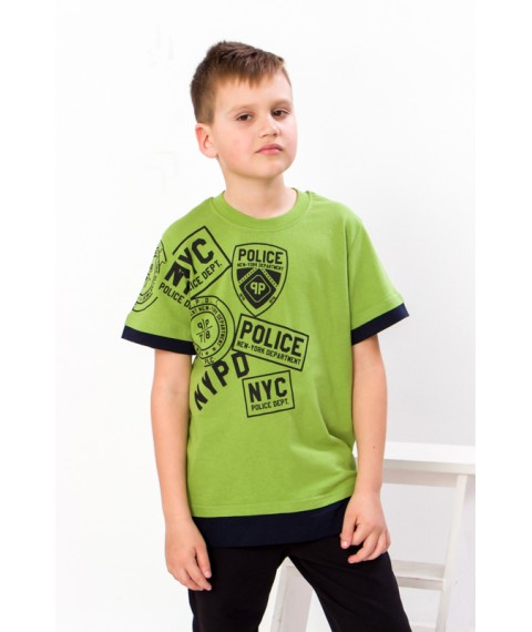 T-shirt for a boy high-low Wear Your Own 146 Green (612101-v1)