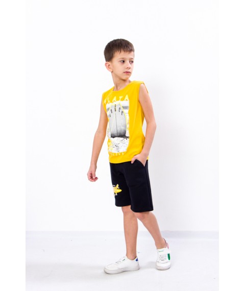 Set for a boy (afghan+shorts) Wear Your Own 134 Yellow (6185-057-33-v1)