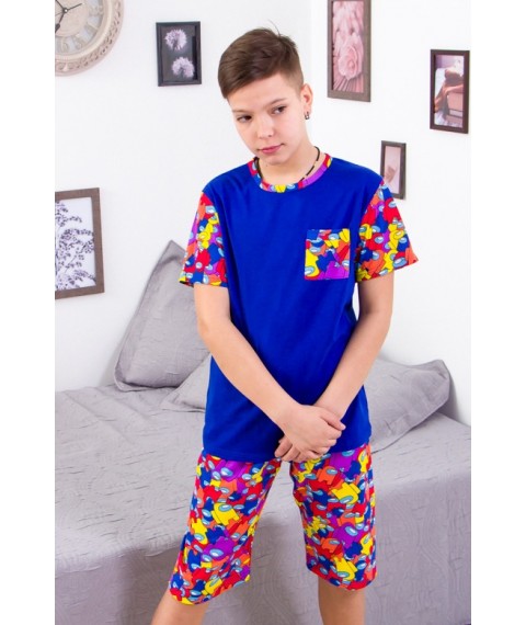 Pajamas for boys (teens) Wear Your Own 152 Blue (6250-002-v8)