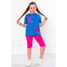 Комплект для дівчинки (футболка+велосипедки) Носи Своє 134 Синій (6337-057-33-v12)