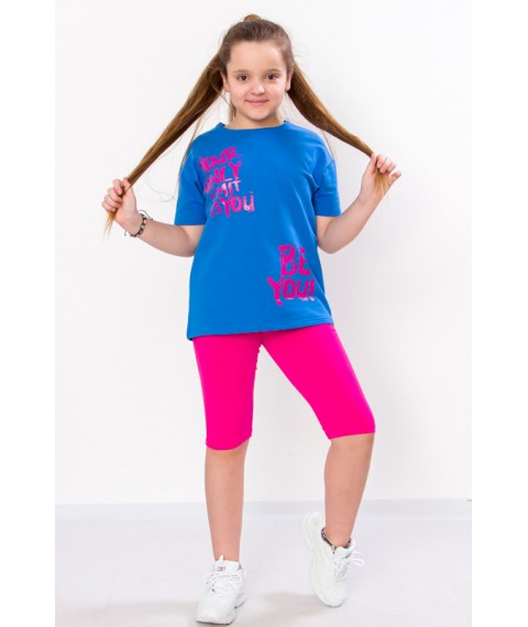 Комплект для дівчинки (футболка+велосипедки) Носи Своє 146 Синій (6337-057-33-v18)