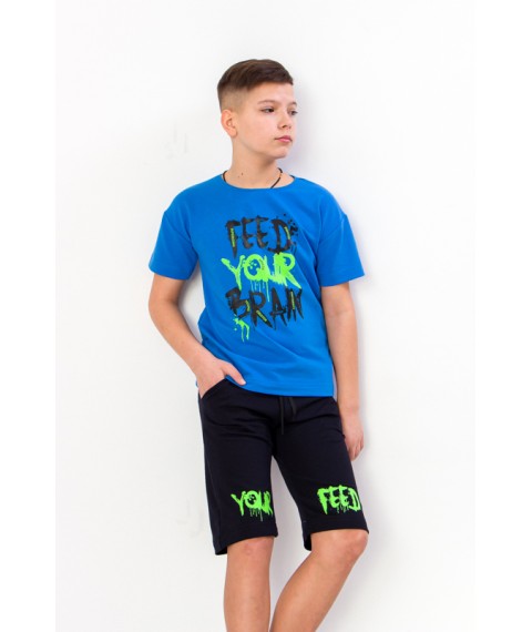 Set for a boy (T-shirt + breeches) Wear Your Own 152 Blue (6356-057-33-v13)