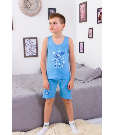 Комплект спальний для хлопчика (майка+шорти) Носи Своє 116 Блакитний (6371-008-33-v5)
