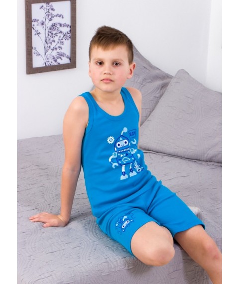 Комплект спальний для хлопчика (майка+шорти) Носи Своє 104 Блакитний (6371-008-33-v0)
