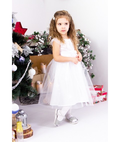 New Year's dress "Snowflake" Wear Your Own 98 White (7008-v1)