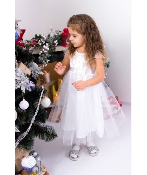 New Year's dress "Snowflake" Wear Your Own 110 White (7008-v0)