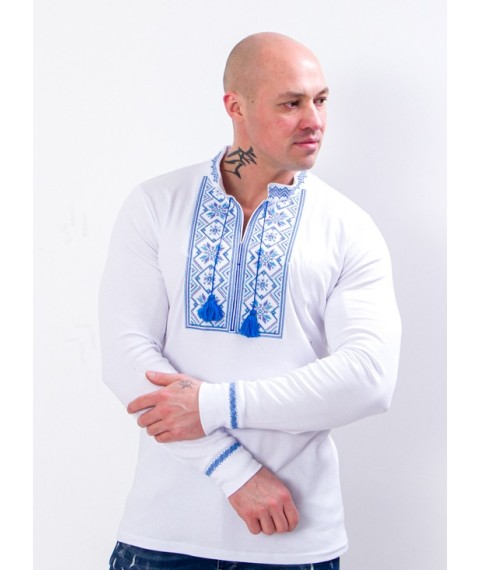 Men's long-sleeved embroidered shirt Nosy Svoe 56 White (8605-038-22-v0)