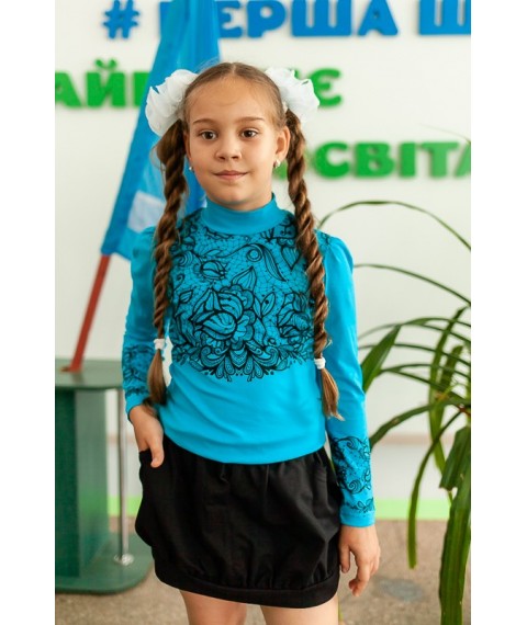 Blouse for girls "Pattern" Wear Your Own 28 Blue (9267-036-33-v29)