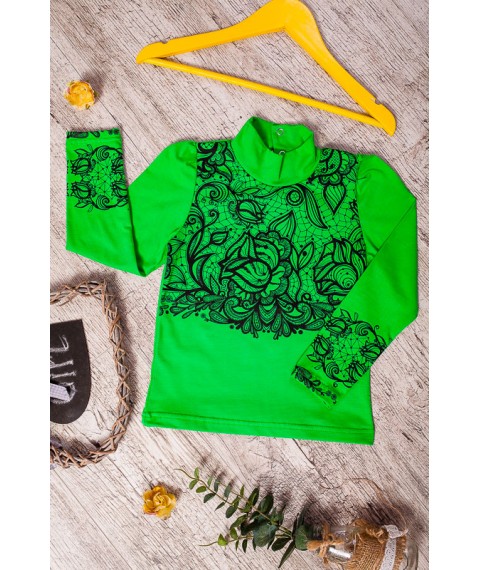 Blouse for girls "Pattern" Wear Your Own 30 Green (9267-036-33-v22)