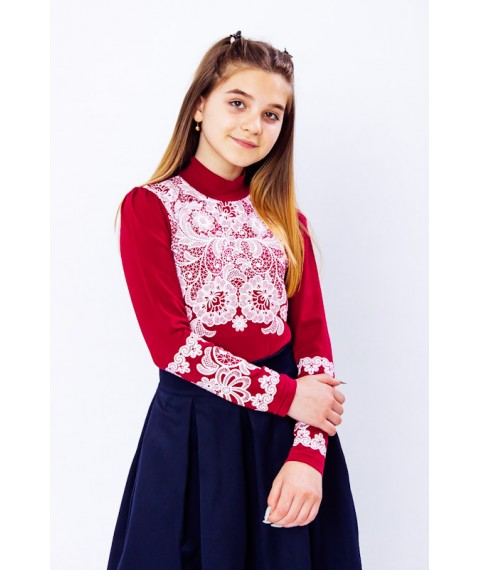 Blouse for girls "Pattern" Wear Your Own 42 Red (9267-036-33-v4)