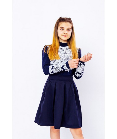 Blouse for girls "Pattern" Wear Your Own 40 Blue (9267-036-33-v5)