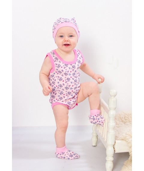 Nursery set for a girl (bodysuit+hat+booties) Nosy Svoe 74 Pink (9549-016-5-v1)