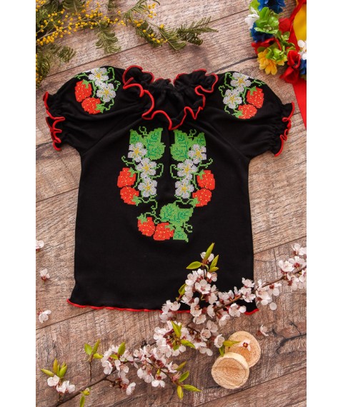 Embroidered short-sleeved shirt for girls Nosy Svoe 26 Black (9722-015-22-v9)