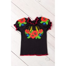 Embroidered short-sleeved shirt for girls Nosy Svoe 28 Black (9722-015-22-v4)
