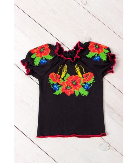 Embroidered short-sleeved shirt for girls Nosy Svoe 26 Black (9722-015-22-v8)