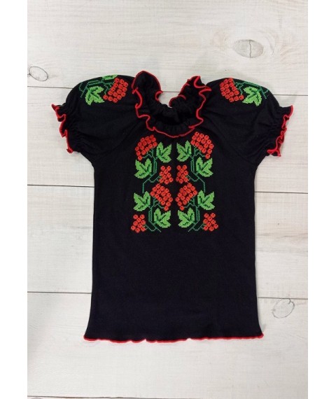 Embroidered short-sleeved shirt for girls Nosy Svoe 32 Black (9722-015-22-v1)