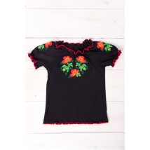 Embroidered shirt for girls (teens) with short sleeves Nosy Svoe 38 Black (9784-015-22-v9)