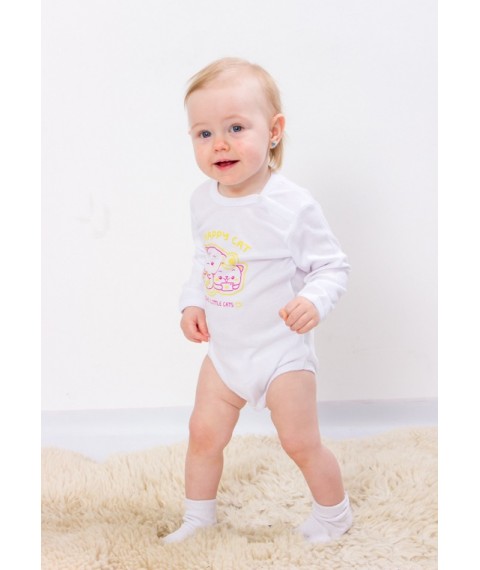 Nursery bodysuit for girls (with long sleeves) Nosy Svoe 56 White (5010-008-33-5-v1)