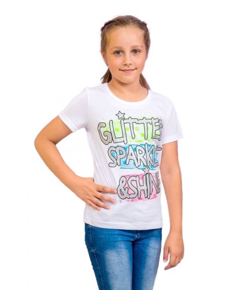 T-shirt for girls Wear Your Own 110 White (6012-2-v22)