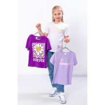 Set of t-shirts for girls (3 pcs.) Wear Your Own 116 Purple (6021-001-33-7-v6)