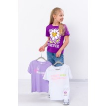 Set of t-shirts for girls (3 pcs.) Wear Your Own 116 Purple (6021-001-33-7-v6)