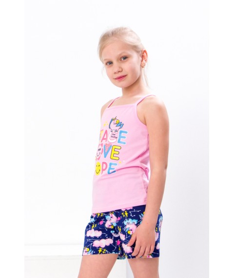 Set for a girl (top+shorts) Wear Your Own 134 Blue (6120-043-33-v9)