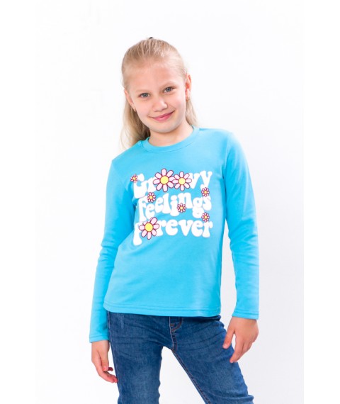 Jumper for girls Wear Your Own 110 Turquoise (6025-015-33-2-v36)